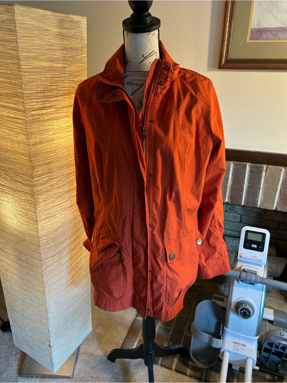 Lightweight Orange Zip-Front Anorak Jacket